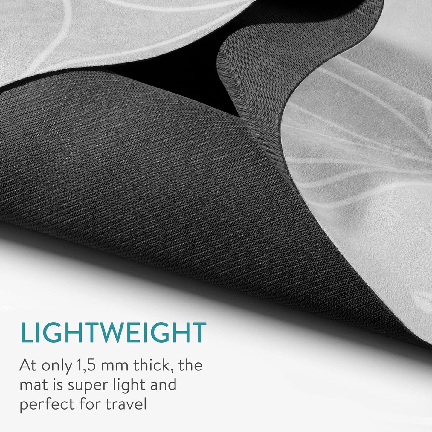 Navaris Foldable Yoga Mat for Travel - 1/16" (1.5mm) Thick Exercise Mat for Pilates, Workout, Gym, Fitness - Non-Slip Folding Portable Mat