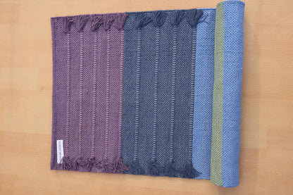 Jaipur Art & Rugs Cotton Yoga Rug - Eco-Friendly Hand-Woven Thick Mat (24”x72”x5mm) for Everyday Fitness at Home - Comfortable & Extra-Long - Colors B