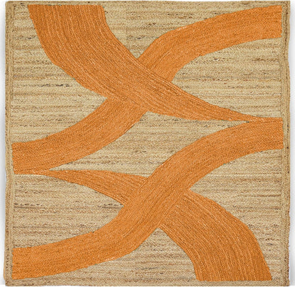 Premium Quality Jute Rug 4x6 Feet Area Rug Natural Fiber Jute Rugs Thick 0.27" Black Abstract Pattern Geometric Rugs for Kids Room, Living Room, Yoga Mat, Indoor Outdoor Carpet - Colors A