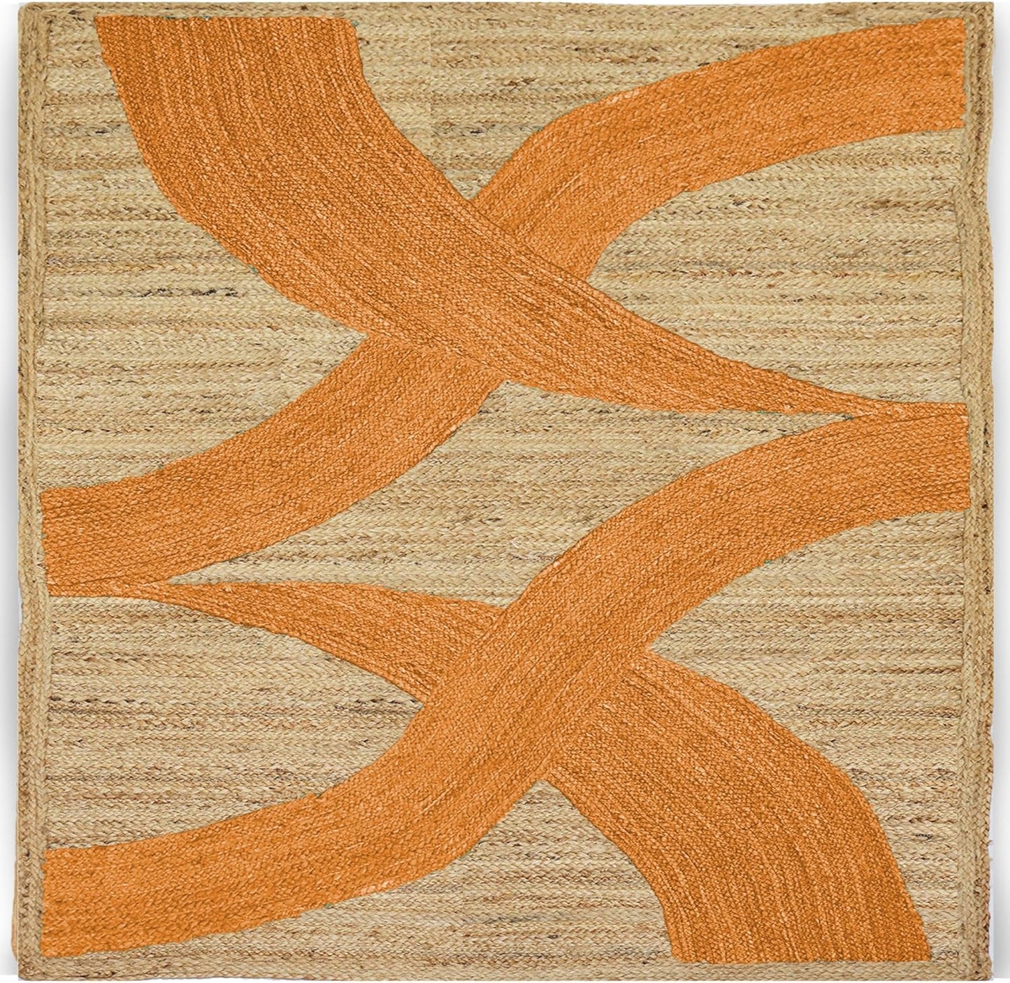 Premium Quality Jute Rug 4x6 Feet Area Rug Natural Fiber Jute Rugs Thick 0.27" Black Abstract Pattern Geometric Rugs for Kids Room, Living Room, Yoga Mat, Indoor Outdoor Carpet - Colors B