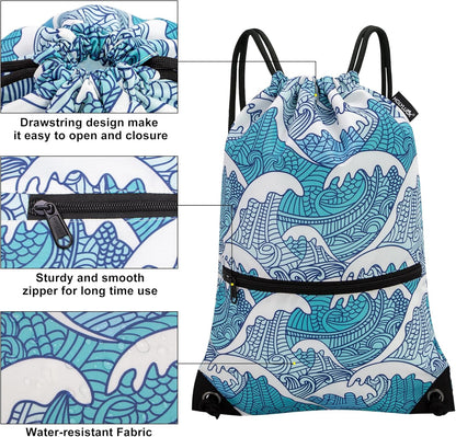 HOLYLUCK Drawstring Backpack Bag Sport Gym Sackpack - Colors B