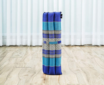 Leewadee Meditation Cushion Set – 1 Small Zafu Yoga Pillow and 1 Small Roll-Up Zabuton Mat Filled with Kapok
