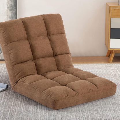 Floor Chair with Back Support Folding Chair with 6 Adjustable Position, Padded Sleeper Bed, Floor Gaming Chair, Meditation Chair for Adults