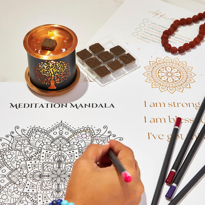 7 Chakra Incense Brick Gift Set by Aromafume | 14 Bricks & Tree of Life Exotic Burner | Smokeless Incense Set for Chakra Balance | Yoga & Meditation Gifts | Incense Kit for Plexus, Root & More