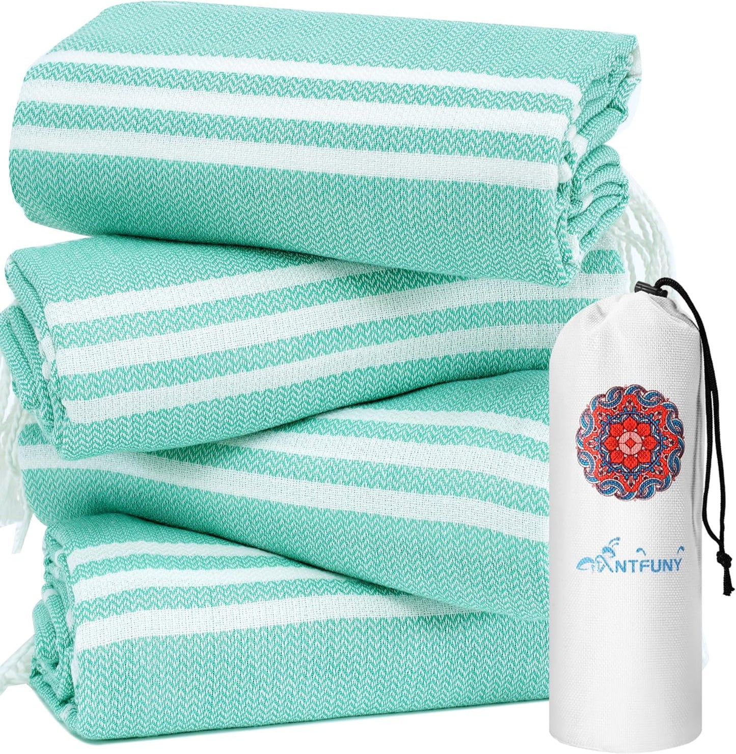 Antfuny Turkish Beach Towels Vacation Essentials Quick Dry Sand Free Oversized Bath Pool Swim Towel Extra Large XL Blanket Adult Travel Cruise Accessories Must Haves Clearance Stuff Necessities - Colors C