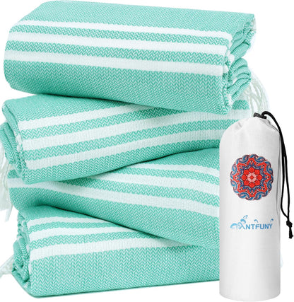 Antfuny Turkish Beach Towels Vacation Essentials Quick Dry Sand Free Oversized Bath Pool Swim Towel Extra Large XL Blanket Adult Travel Cruise Accessories Must Haves Clearance Stuff Necessities - Colors C