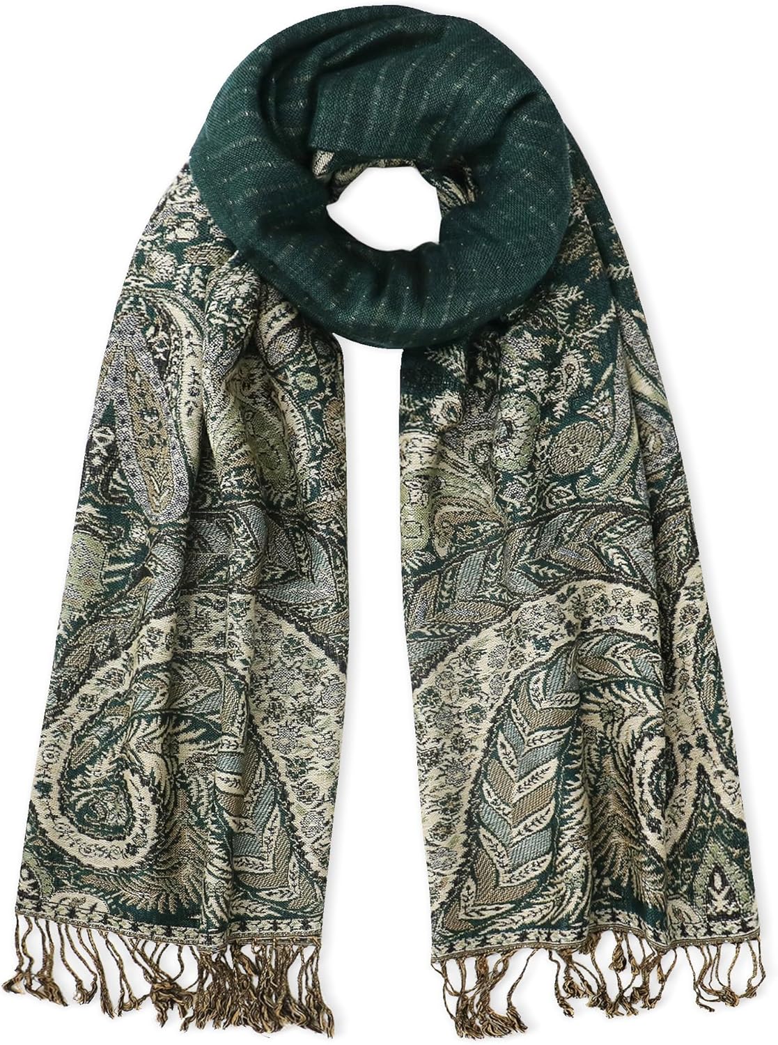vimate Silky Paisley Pashmina Shawl Scarf-Women's Soft Double-side Jacquard Pashminas Wrap for Evening Dress Travel Shawl