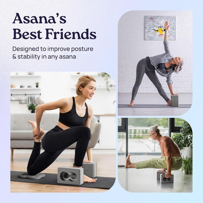 Deep-Zen® Yoga Blocks Wrist Support; Yoga Blocks 2 Pack with Knee Pads and Strap to Put Less Weight on Wrists; Durable, Versatile Yoga Brick Exercise Block Set, Blocks Yoga