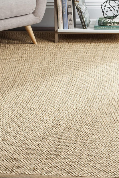 SAFAVIEH Area Rug 11x15 - Natural Fiber Collection - Large - Maize & Linen Color, Sisal, Woven Design with Border (NF141B) - Colors B