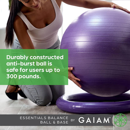 Balance Ball & Base Kit, Yoga Ball Chair, Exercise Ball with Inflatable Ring Base for Home or Office Desk, Includes Air Pump