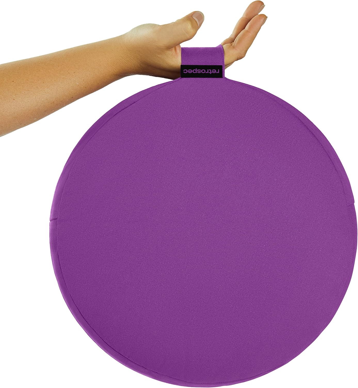 Retrospec Sedona Zafu Meditation Cushion Filled w/Buckwheat Hulls - Yoga Pillow for Meditation Practices - Machine Washable 100% Cotton Cover & Durable Carry Handle, Round