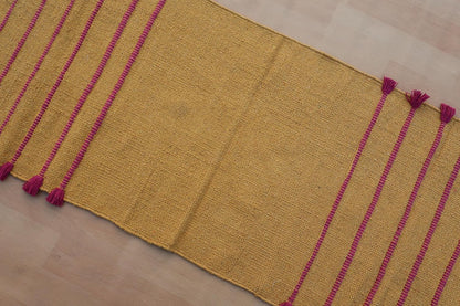 Jaipur Art & Rugs Cotton Yoga Rug - Eco-Friendly Hand-Woven Thick Mat (24”x72”x5mm) for Everyday Fitness at Home - Comfortable & Extra-Long - Colors B