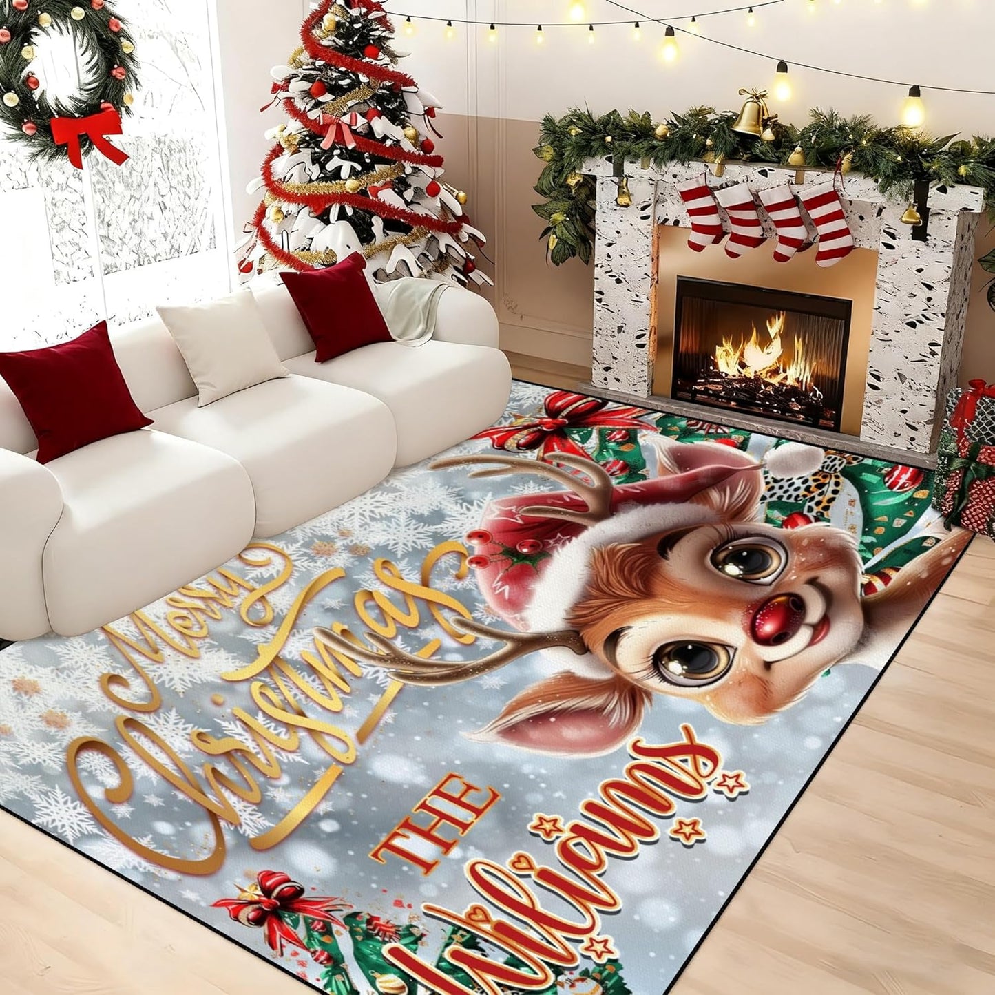 Personalized Family Name Initials Monogram Pink Rug, Shining Butterfly Printed Carpets for Girls Kids Butterfly Theme Living Room Indoor Bedroom Decor 5'×7' Soft Polyester Yoga Mat