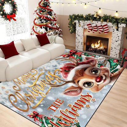 Personalized Family Name Initials Monogram Pink Rug, Shining Butterfly Printed Carpets for Girls Kids Butterfly Theme Living Room Indoor Bedroom Decor 5'×7' Soft Polyester Yoga Mat