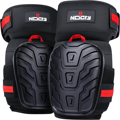 NoCry Professional Work Knee Pads for Men Construction with Ankle Support and Heavy Duty Anti-Slip Cap — Foam Cushion and Extra Thick Gel Padding — Reinforced Thigh & Shin Straps