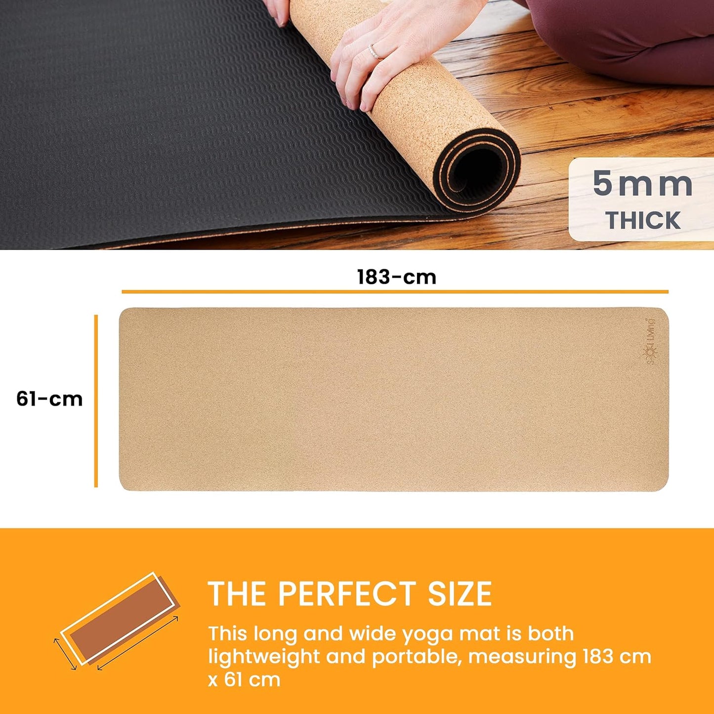 Sol Living Travel Yoga Mat - Natural Tree Rubber for Extra Grip - Non-Slip, Foldable, Eco-Friendly - Perfect for On-the-Go Yoga, Pilates, Fitness, Meditation - 24" x 72", Green