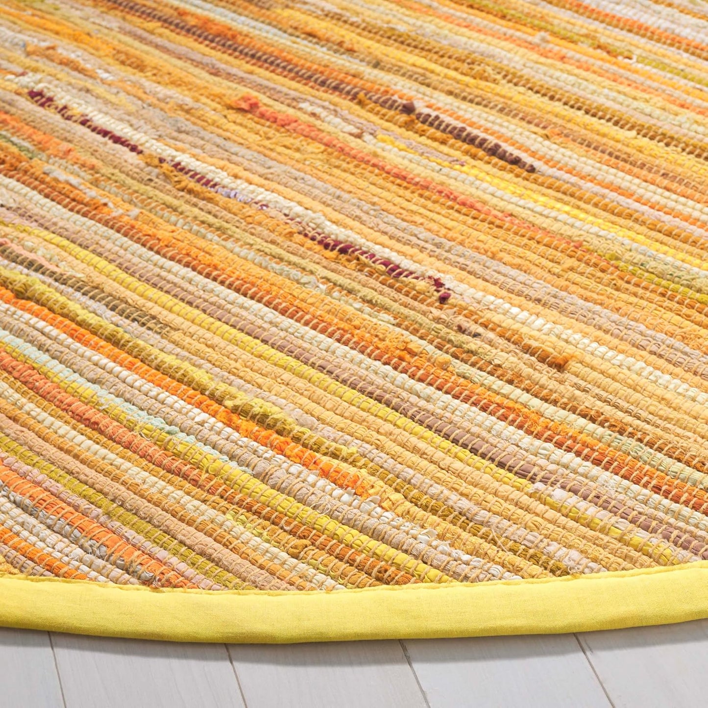 SAFAVIEH Area Rug 3x5 - Rag Rug Collection - Blue & Multi, Handmade Cotton, Boho Stripe Pattern, Ideal for Entryway, Living Room, Bedroom, Dining Space (RAR130B)