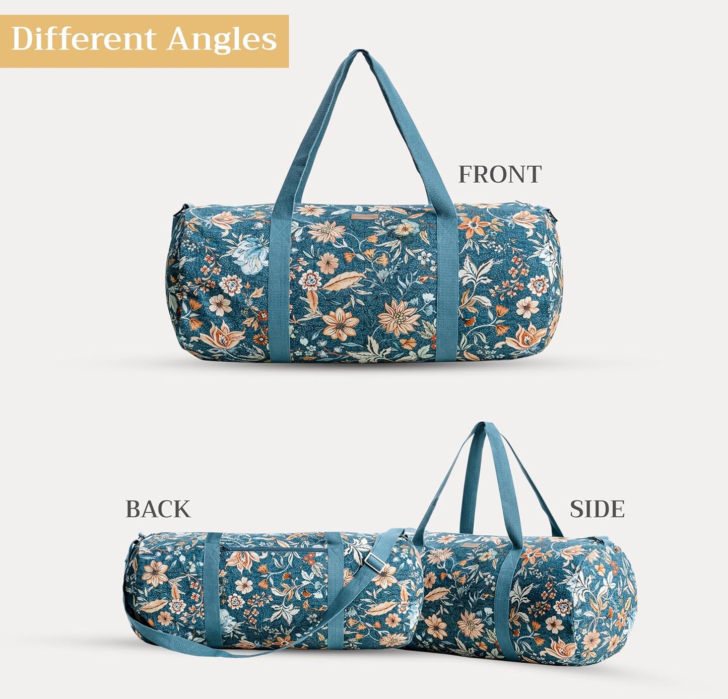 Maison d' Hermine Yoga Mat bag, Cylindrical bag for Woman&Men, yoga mat Bag &Adjustable shoulder straps Yoga Mat Carrier Bag with Drawstring Water Bottle Pocket and zipper pocket Easter Gifts
