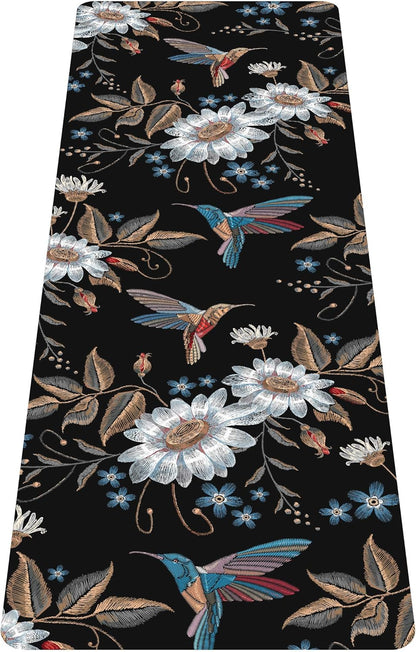 nuveti Printed Travel Yoga Mat-1/16 Inch Thick Non Slip Fitness Workout Mat with Carrying Bag, Foldable Lightweight Suede & Natural Rubber Yoga Mat for Yoga Pilates and Fitness 72" L x 24" W x 1.5mm