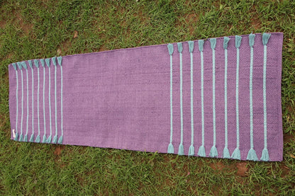 Cotton Organic Yoga Mat - Eco-Friendly Hand-Woven Rug - Handloom Foldable Yoga Mat for Everyday Fitness Maditation Rug - (24”x72”)