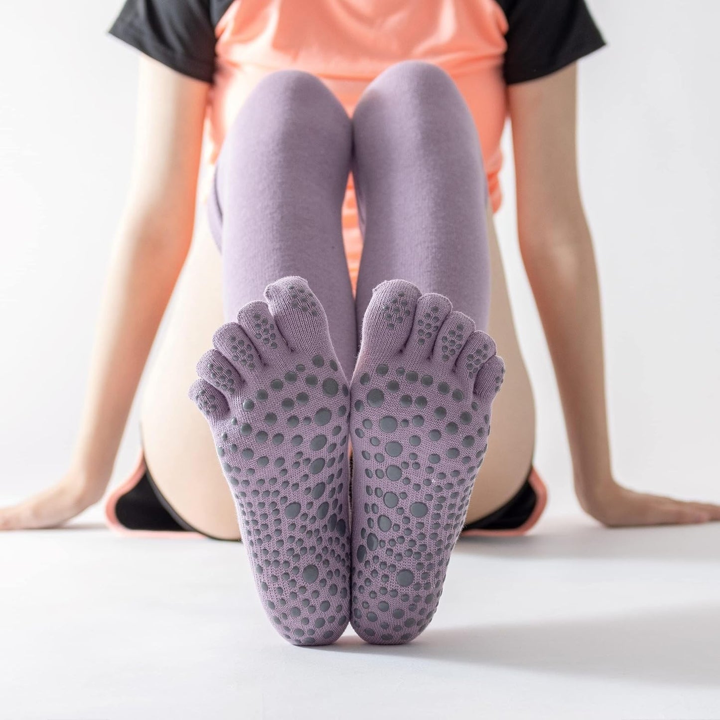 Verdancy Yoga Pilates Toe Socks - Toeless With Grips for Women, Non-Slip Cushioned Over Knee Thigh High