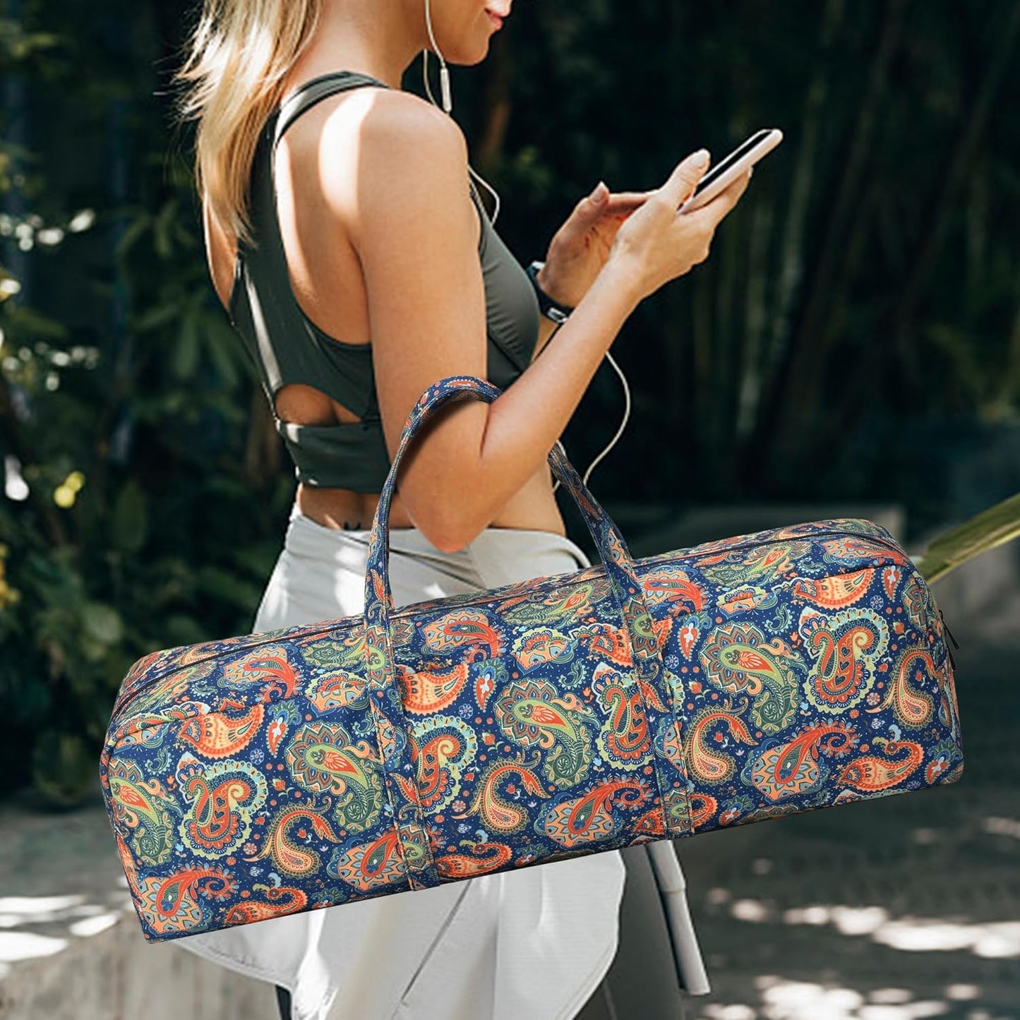 Boulder Bee | Yoga Mat Bag | Large Yoga Mat Carrier with Wet Pocket | Yoga Gifts | Gym Tote Bag for Women