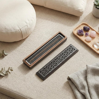 CEREMONY Incense Holder for Sticks, Ceramic Insence-Stick Holder Ash Catcher, Incense Holder Timkburner for Meditation Yoga Spa Room Incense Holder (Lever Brown)