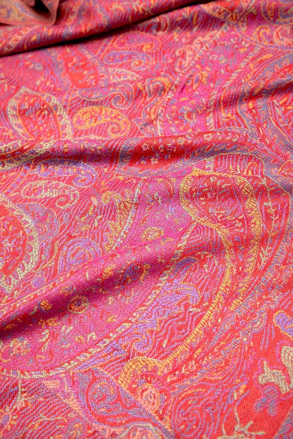 Achillea Reversible Paisley Pashmina Rave Scarf – Exotic Indian Shawls and Wraps for Evening Dresses, Festivals, All Seasons - Colors A