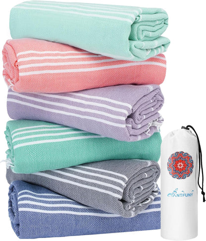Antfuny Turkish Beach Towels Vacation Essentials Quick Dry Sand Free Oversized Bath Pool Swim Towel Extra Large XL Blanket Adult Travel Cruise Accessories Must Haves Clearance Stuff Necessities - Colors B