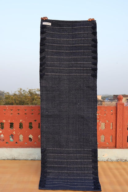 Jaipur Art & Rugs Cotton Yoga Rug - Eco-Friendly Hand-Woven Thick Mat (24”x72”x5mm) for Everyday Fitness at Home - Comfortable & Extra-Long - Colors B