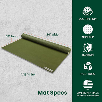 JadeYoga Voyager Yoga Mat - Lightweight & Portable Rubber Yoga Mat - Non-Slip Exercise Mat for Women & Men - Great for Yoga, Home Workout, Gym Fitness, Pilates, Stretching, and More