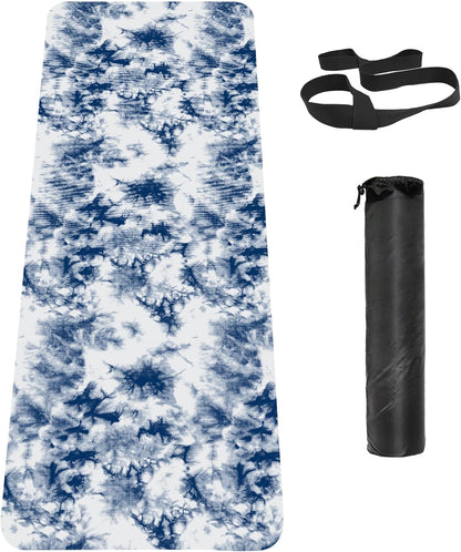 Non Slip Yoga Mat TPE Workout Mat for Men Women, Thick Workout Mat with Carrying Strap, Fitness Mats for Exercise, Yoga, Fitness, Pilates, Floor Workouts (72" x 24" x 6mm)