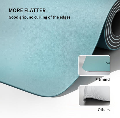 Professional PU Rubber Yoga Mat, Double-Sided Non Slip Sweat Resistant Exercise Mat for Men Women, Comfortable Extra Long & Wide for Yoga, Pilates, Fitness, Home Gym, 72"×26.8"×0.18"(4.5mm)Thick