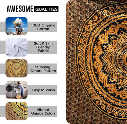 raajsee Indian Cotton Green Tapestry Mandala Wall Hangings- Tapestry For Bedroom - Indie Wall Tapestry Hippie Room Decor - Boho Small Tapestrys Aesthetic 30x40 Inches