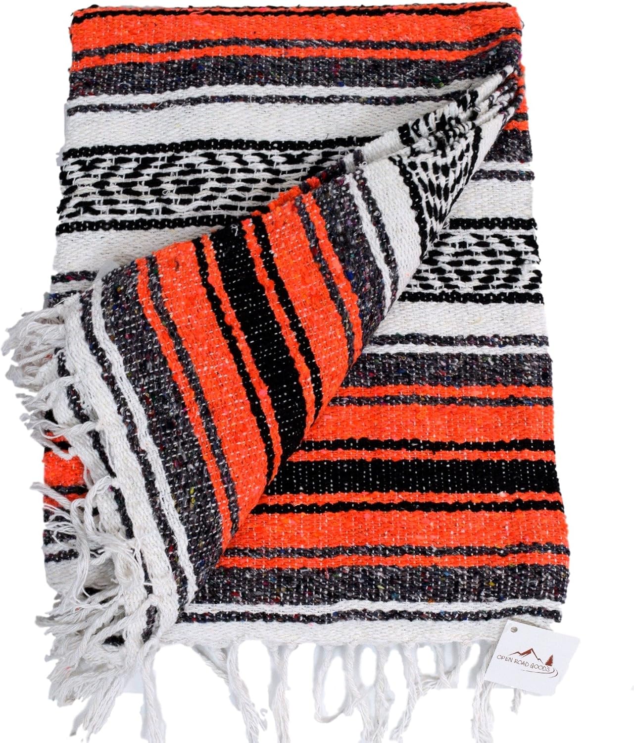 Open Road Goods Blue Mexican Blanket - Authentic Serape Falsa Blanket - Handmade