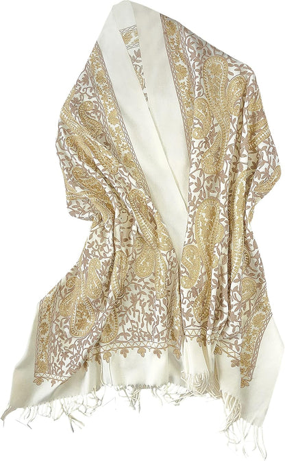 Urban CoCo Women's Embroidered Oversize Tassel Shawl Scarf Wraps for Women
