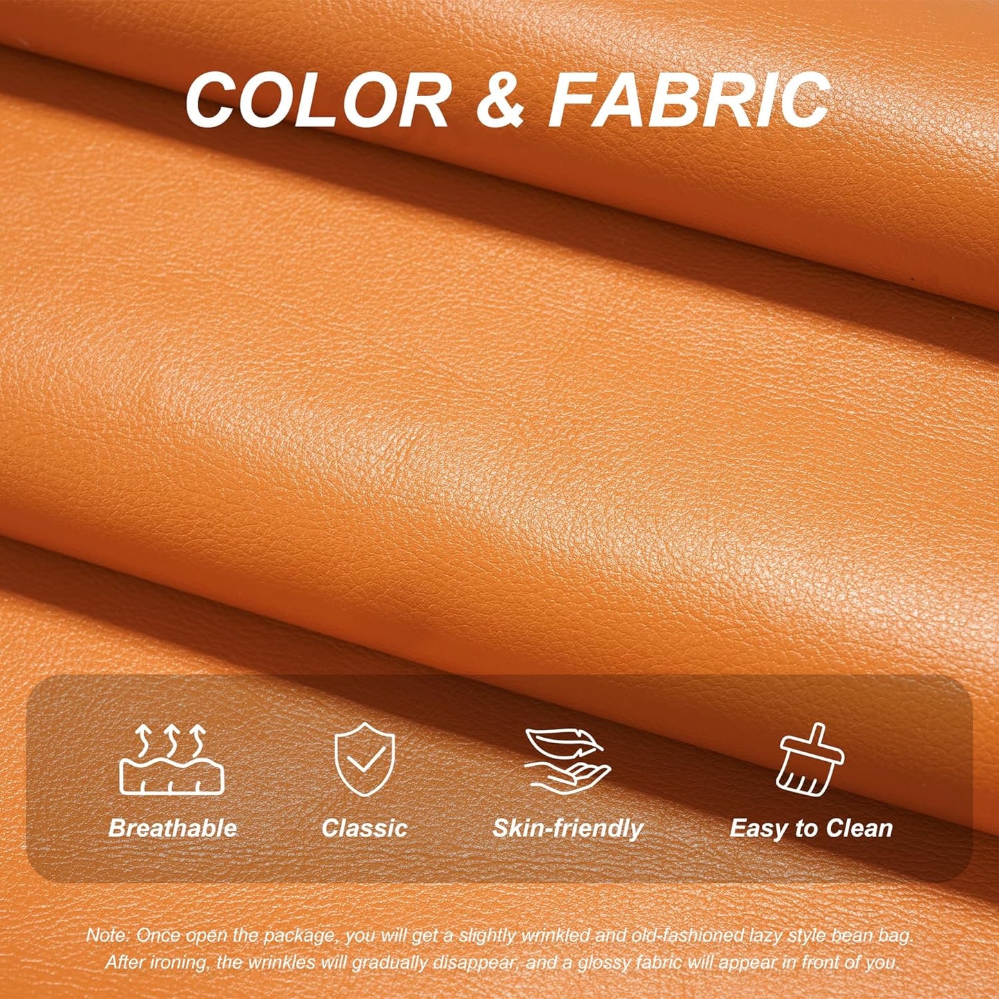 Hobestluk Giant Bean Bag Chair Lazy Floor Sofa, Memory Foam Fireside Sofa for Adults, Big Beanbag Faux Leather Armless Chair for Living Room Bedroom Dorm Office (Brown, Single)