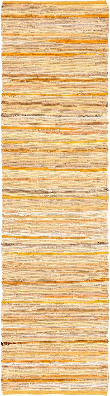 SAFAVIEH Area Rug 3x5 - Rag Rug Collection - Blue & Multi, Handmade Cotton, Boho Stripe Pattern, Ideal for Entryway, Living Room, Bedroom, Dining Space (RAR130B)