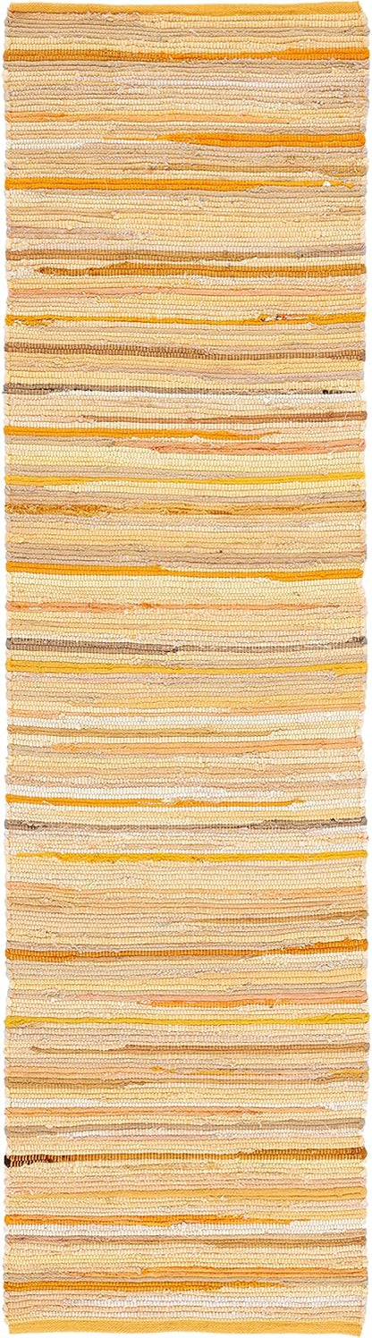 SAFAVIEH Area Rug 3x5 - Rag Rug Collection - Blue & Multi, Handmade Cotton, Boho Stripe Pattern, Ideal for Entryway, Living Room, Bedroom, Dining Space (RAR130B)