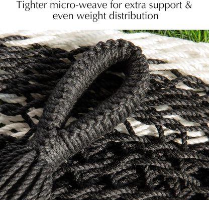 PNAEUT Handwoven Mayan Hammocks, Double Rope Hammock for Outdoor Outside & Indoor, Thick Soft 600 lbs Capacity Heavy-Duty, Includes Tree Straps, Carabiners & Carrying Bag (Nature, X-Large)