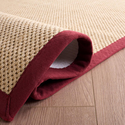 SAFAVIEH Area Rug 11x15 - Natural Fiber Collection - Large - Maize & Linen Color, Sisal, Woven Design with Border (NF141B) - Colors A