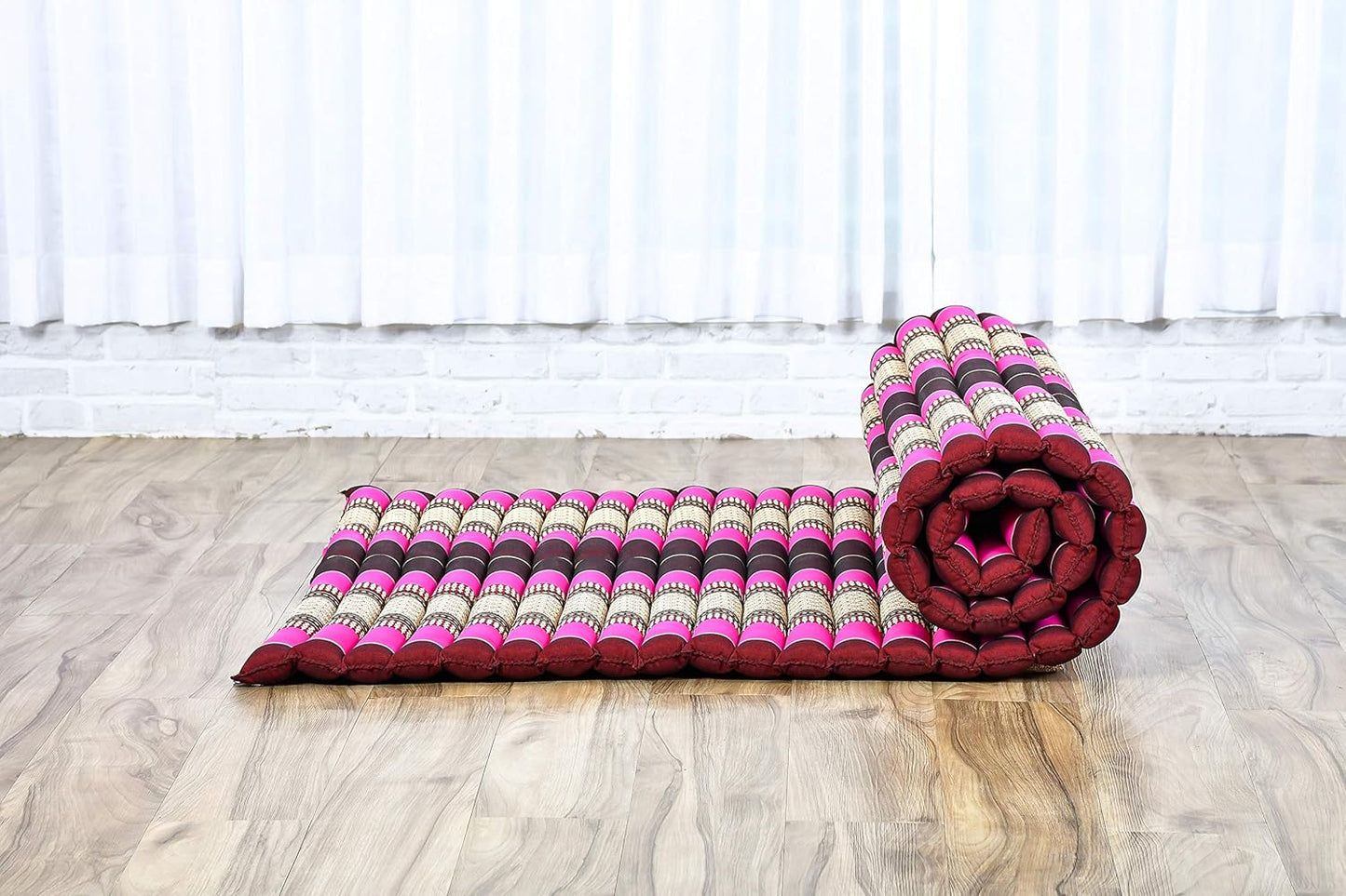 Leewadee - Kapok Roll Mat – Handcrafted Folding Sleep & Relaxation Mattress from Thailand, Ideal as Guest Bed, Camping Mat, Yoga Mat or Traditional Futon, 75 x 39 inches, Anthracite