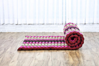 Leewadee - Kapok Roll Mat – Handcrafted Folding Sleep & Relaxation Mattress from Thailand, Ideal as Guest Bed, Camping Mat, Yoga Mat or Traditional Futon, 75 x 39 inches, Anthracite
