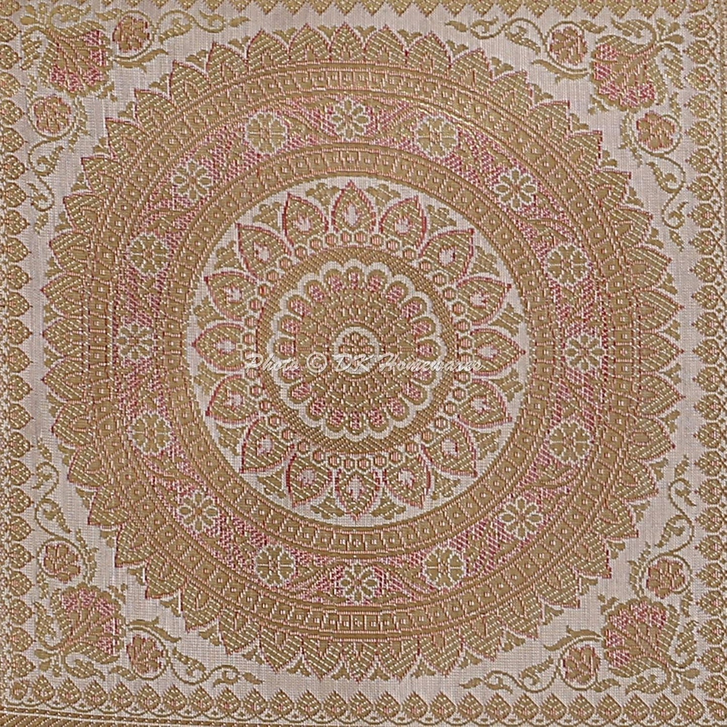 Indian Jacquard Brocade Silk Bolster Throw Pillow Covers Cylindrical Hotdog Grey Yoga Masand Home Decor Living Room Mandala Traditional Throw Cushion Cover 76x38 cm - 1 Pc