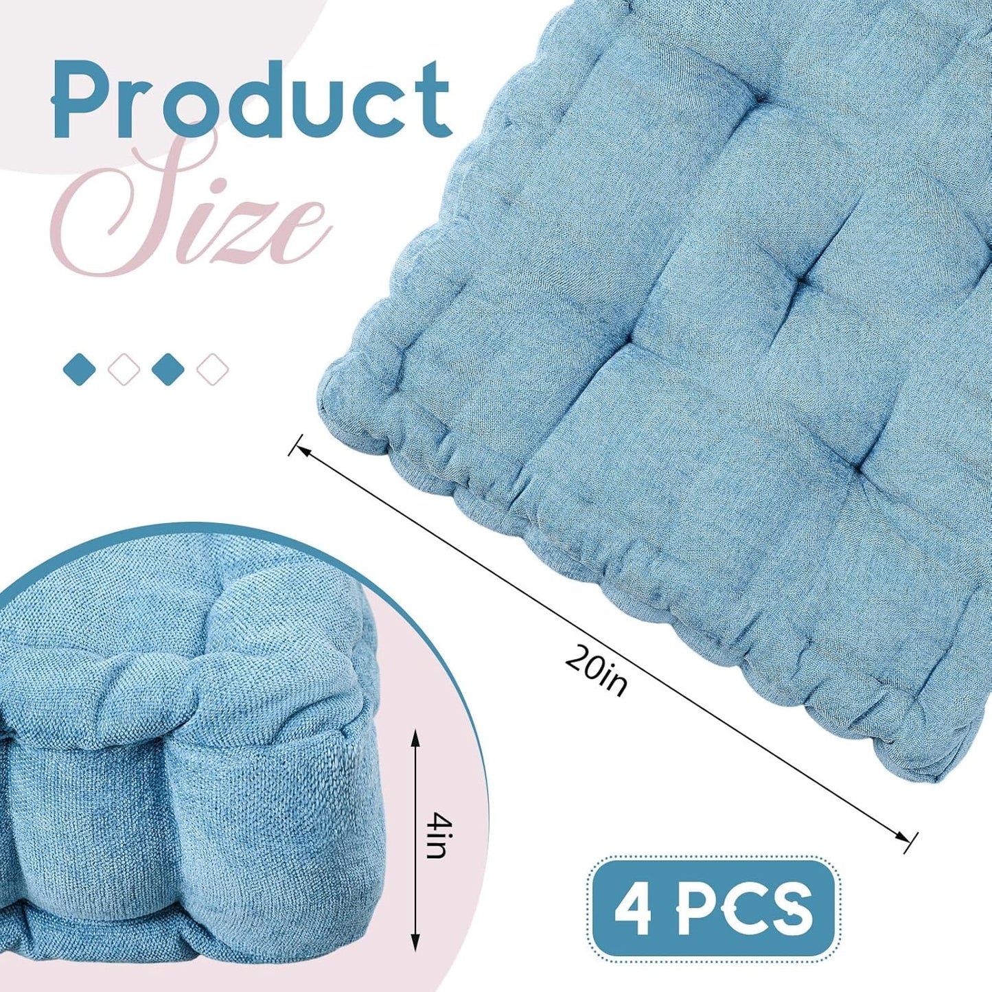 Jerify Floor Pillow Cushions Large Round Square Large Meditation Floor Pillow for Classroom Adult Meditation Picnic Party Seating Learning Daycare School(Square,Mixed Colors,4 Pcs)