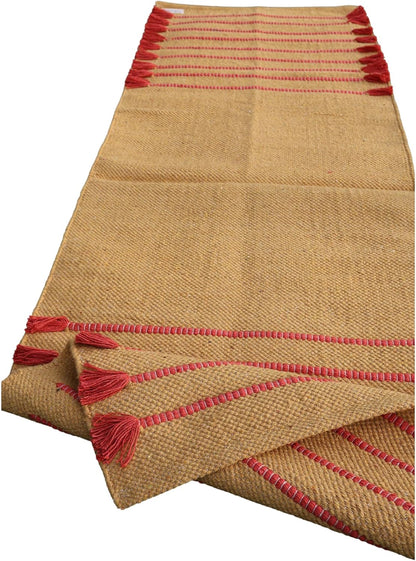Cotton Organic Yoga Mat - Eco-Friendly Hand-Woven Rug - Handloom Foldable Yoga Mat for Everyday Fitness Maditation Rug - (24”x72”)