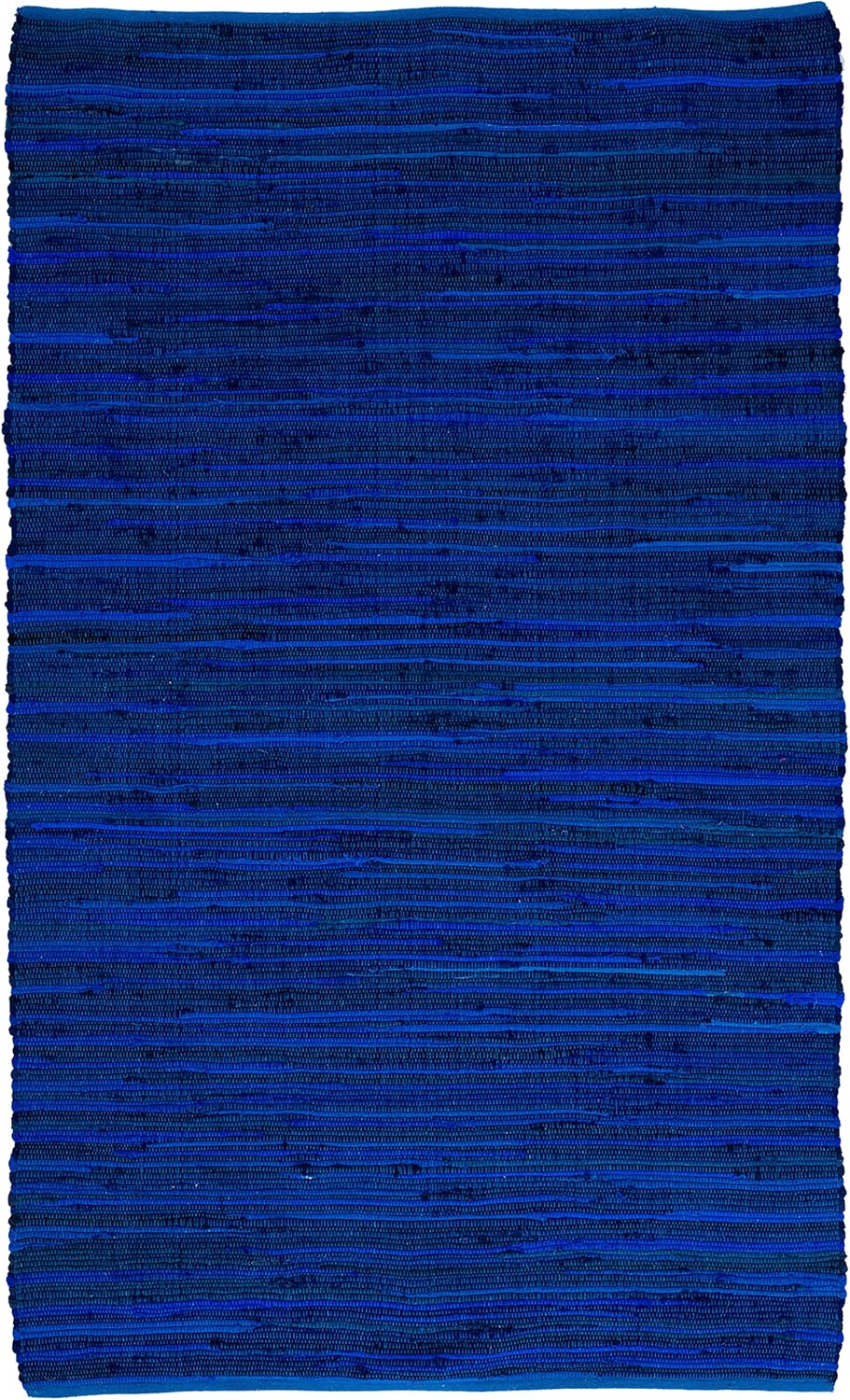 SAFAVIEH Area Rug 3x5 - Rag Rug Collection - Blue & Multi, Handmade Cotton, Boho Stripe Pattern, Ideal for Entryway, Living Room, Bedroom, Dining Space (RAR130B)