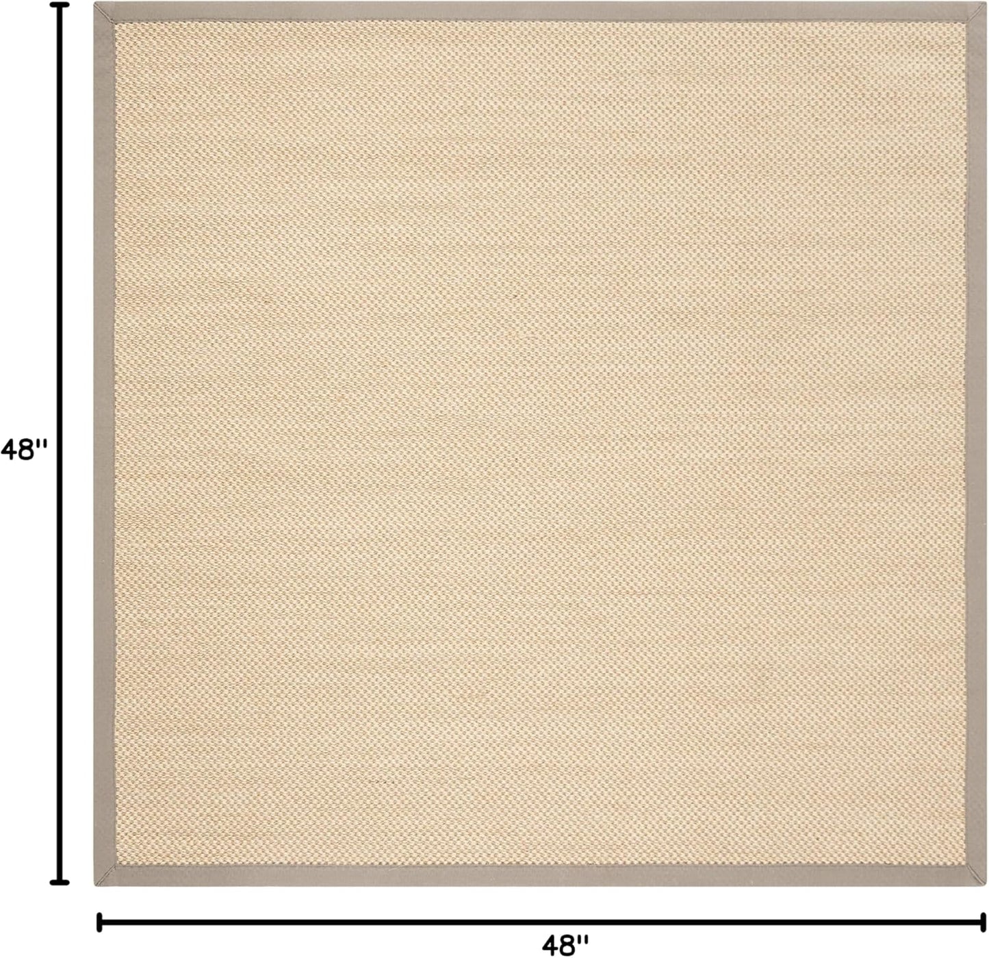 SAFAVIEH Area Rug 11x15 - Natural Fiber Collection - Large - Maize & Linen Color, Sisal, Woven Design with Border (NF141B) - Colors B