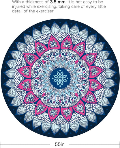 Pilates Mat Round Oversize Yoga Mat Suede Rubber Non-Slip Dia 140cm Exercise Mat Meditation Mat Workout Mat for Home Outdoor