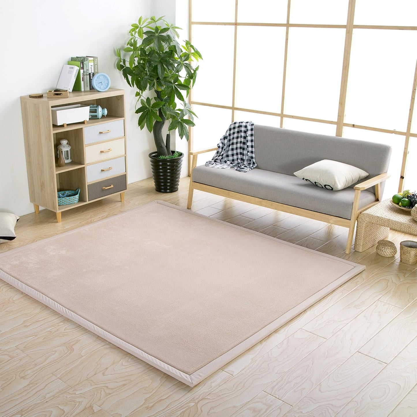 V-mix Baby Play Mat, Handmade Weaving Plush Foam Play Crawling Rugs for Baby, Toddler, Children, Yoga Mat, Exercise Mat Cushy-Soft & Thick Hypoallergenic, Non-Toxic, Reversible